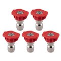 Clean Strike Pressure Washer Spray Nozzle Tips, 0-Degrees Red, 1/4 Inch 5PK (4.0 Orifice) CS-1022